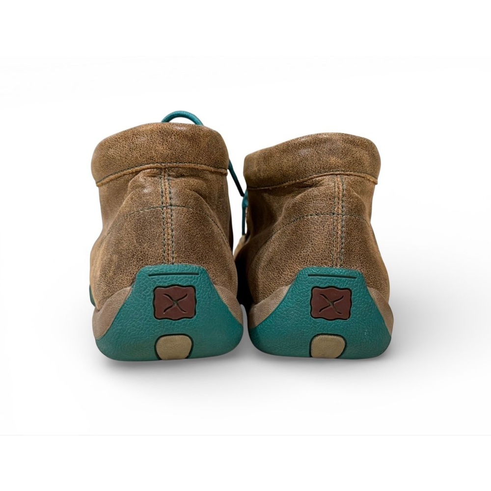 Twisted X WDM0020 Women’s 9.5M Leather Driving Moc Chukka Boots Turquoise/Brown - Picture 4 of 7
